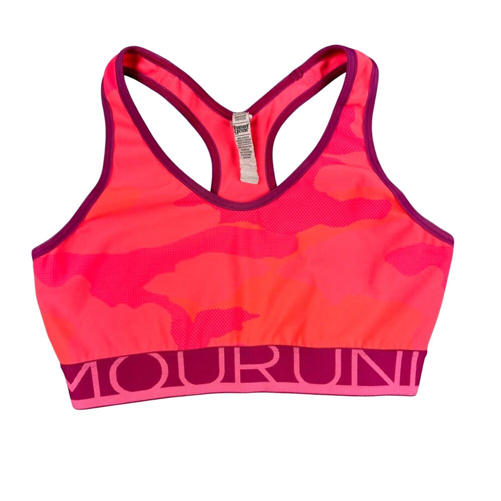 Under Armour Sports Bra Women's Small Pink Red Racerback Strap Athletic Workout